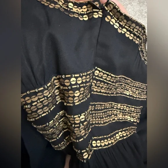 Vintage Cache Black Halter Dress with Gold Details - size 6 - NWT - Picture 13 of 15